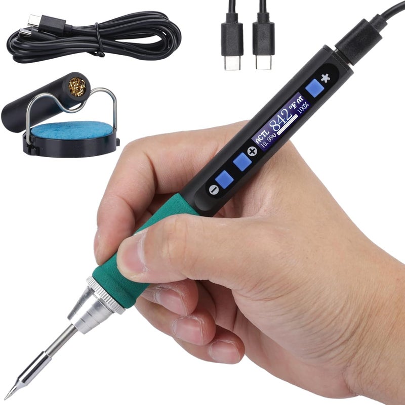 WeP 928D-IV Soldering Iron Kit with Fast Heating with C235 Tip, Dynamic Screen, Compact Digital Soldering Iron with Multi-Functional Cover, Type-C Powering, Sleep Mode, PD and QC Protocols - Image 1
